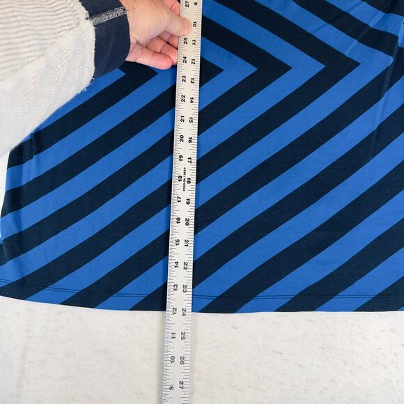 Jonathan AdlerX UT UniQlo Top Large Blue Diagonal Stripes Solid Back Sleeveless - Picture 3 of 8